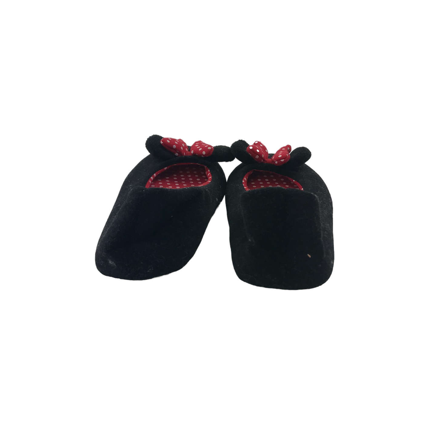 M&S Black Bowtie Minnie Mouse Slippers Shoe Size 2