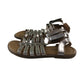 M&S sandal shoe size 13 junior silver straps and brown sole