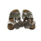 M&S sandal shoe size 13 junior silver straps and brown sole
