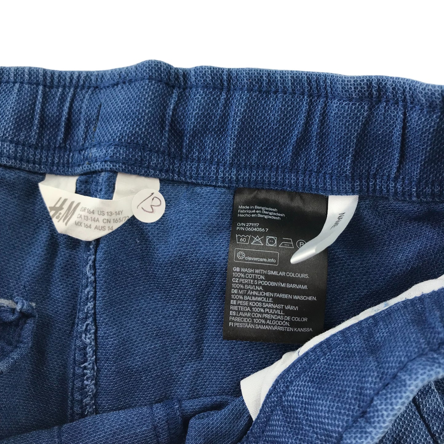 H&M Shorts Bundle Age 13 Grey and Blue Linen Cotton Blend