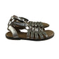 M&S sandal shoe size 13 junior silver straps and brown sole