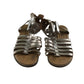 M&S sandal shoe size 13 junior silver straps and brown sole