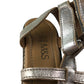 M&S sandal shoe size 13 junior silver straps and brown sole