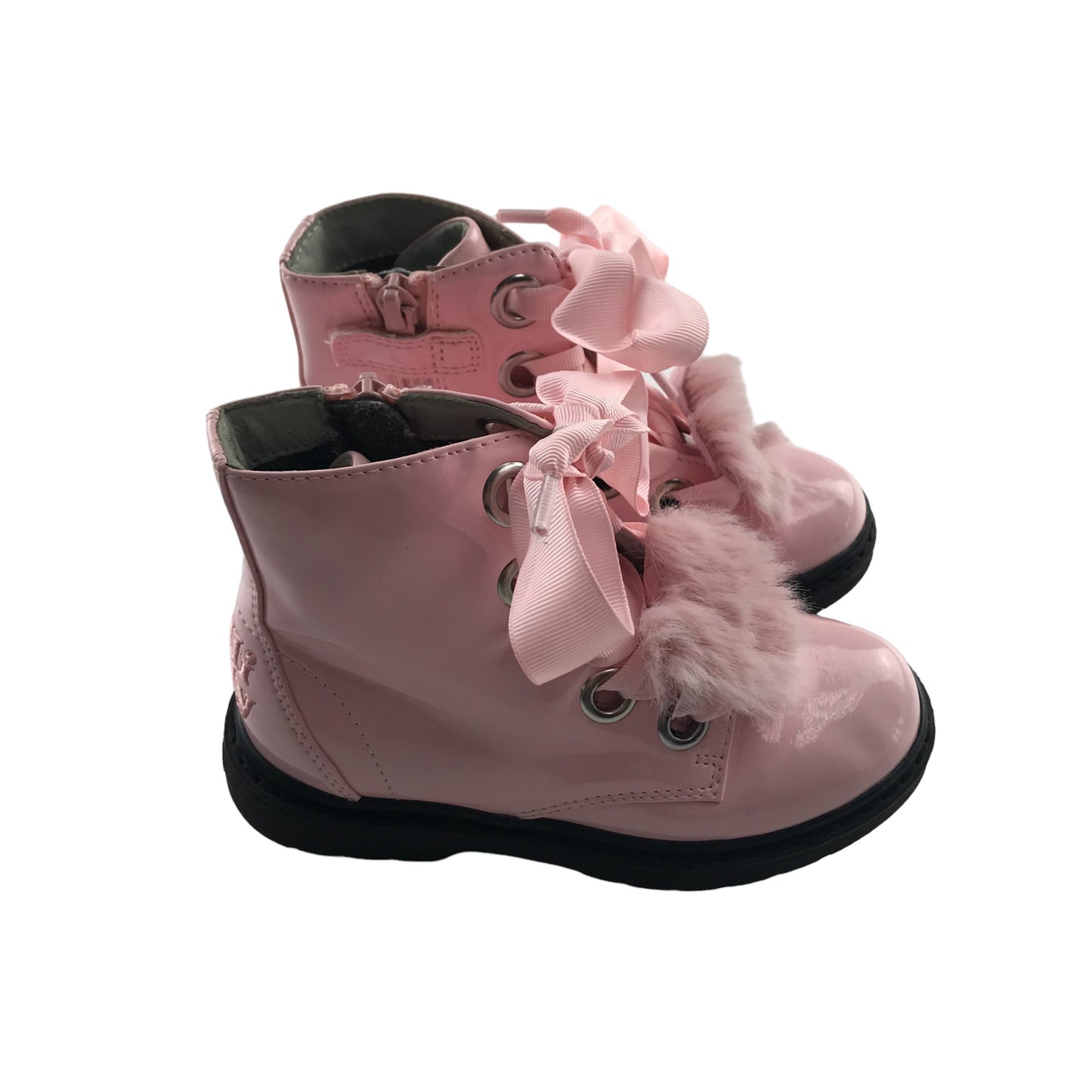 Lelli Kelly boots shoe size 10 junior light pink ankle boots with fluffy unicorn trinkets