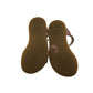 Clarks sandal shoe size 10 junior red clay and sliver straps with brown soles