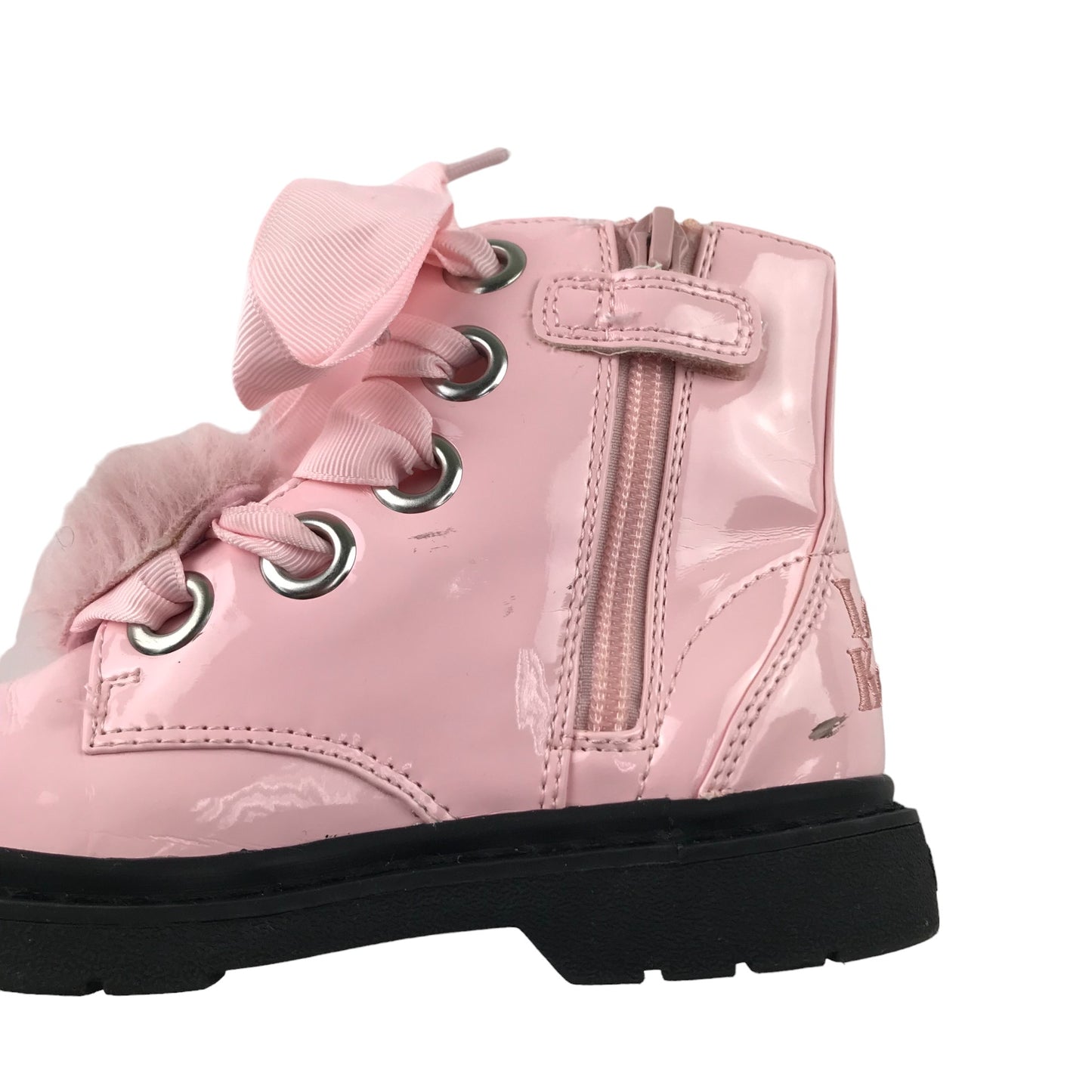 Lelli Kelly boots shoe size 10 junior light pink ankle boots with fluffy unicorn trinkets