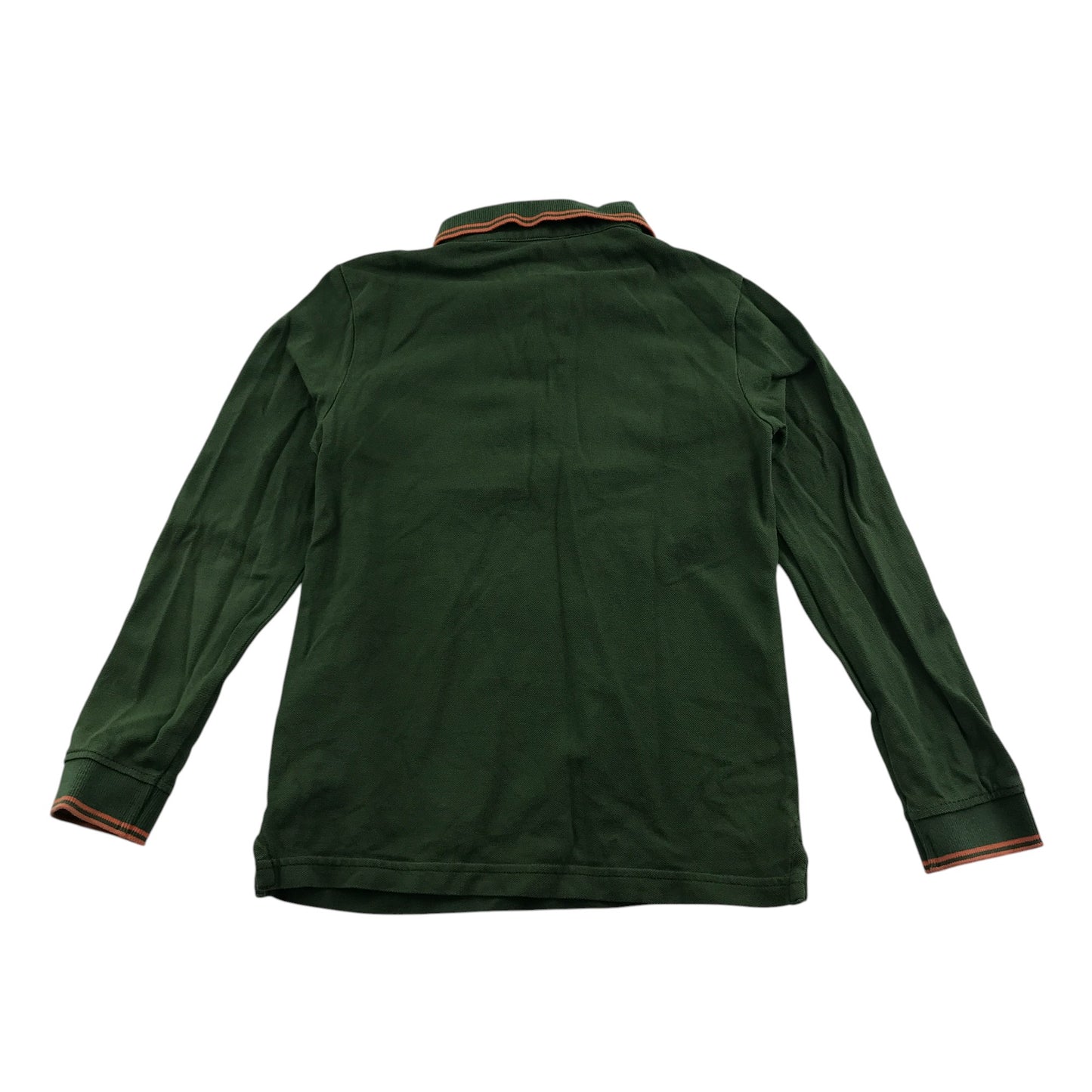 M&S polo shirt 7-8 years khaki with embroidered logo cotton