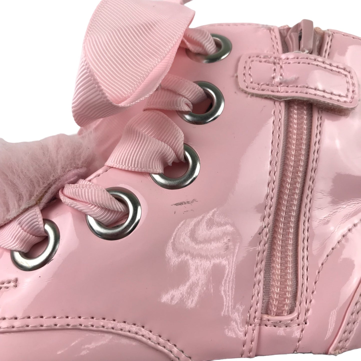 Lelli Kelly boots shoe size 10 junior light pink ankle boots with fluffy unicorn trinkets