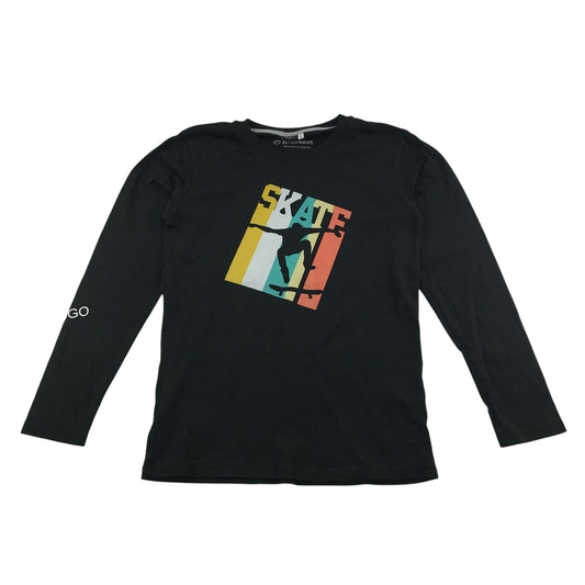 Spreadshirt t-shirt 7-8 years black long sleeve skate print