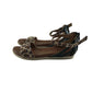 Fullstop sandal shoe size 12 junior brown animal print straps and sole