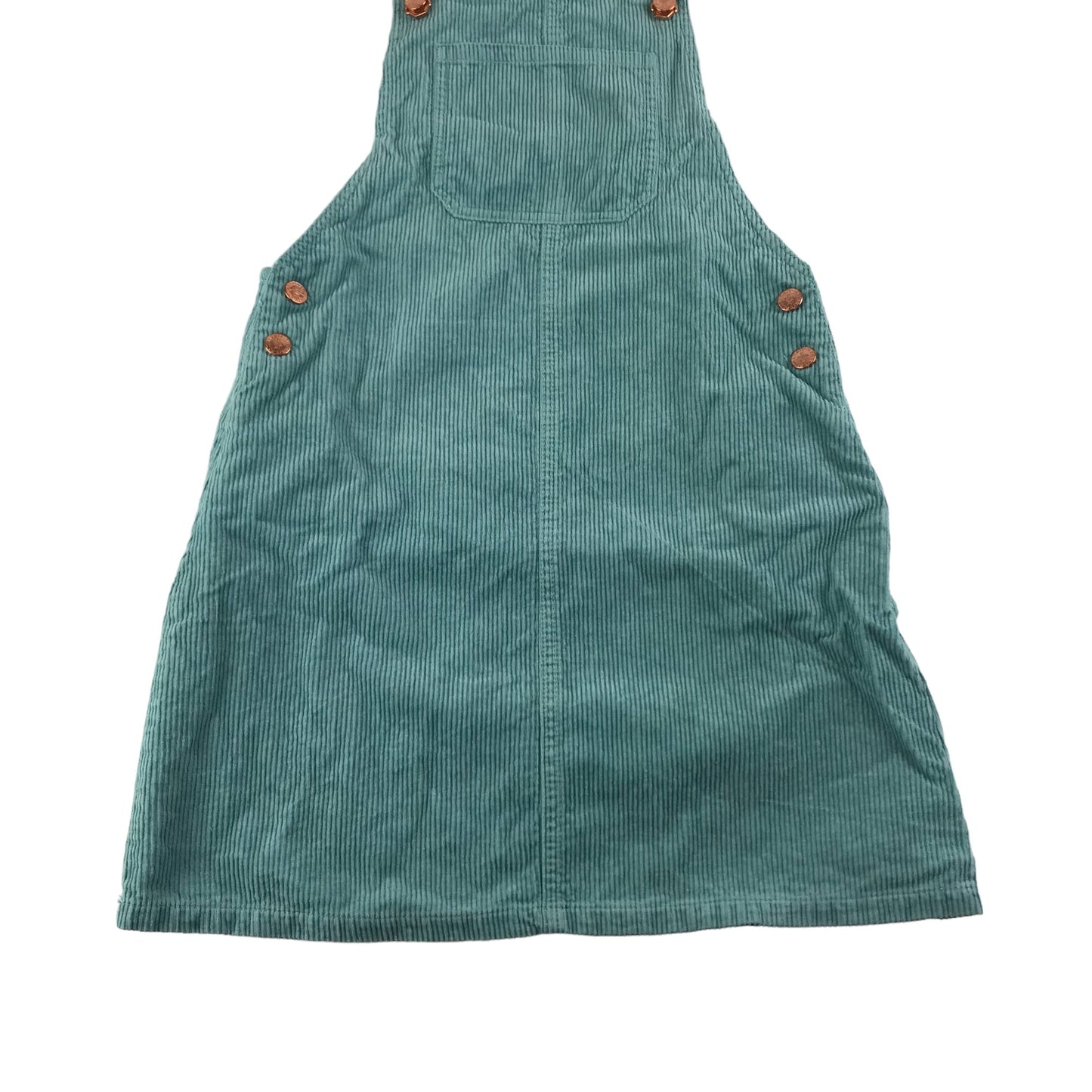 M&S Dungaree Dress Age 10 Light Turquoise Blue Corduroy Cotton