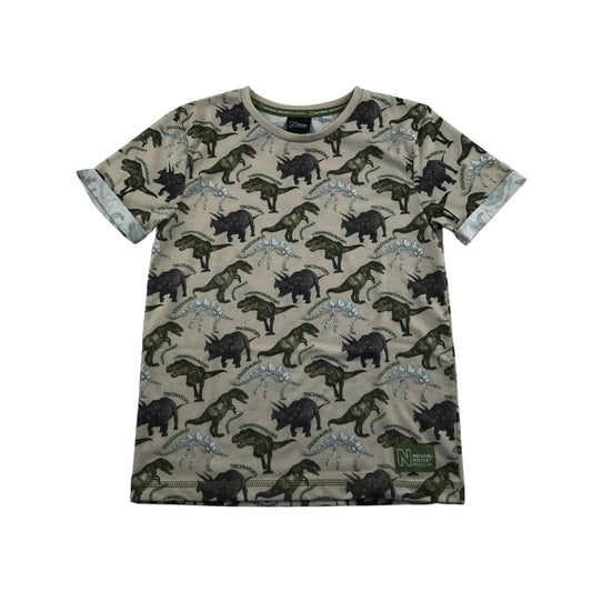 National History Museum t-shirt 7-8 years grey dinosaur design print