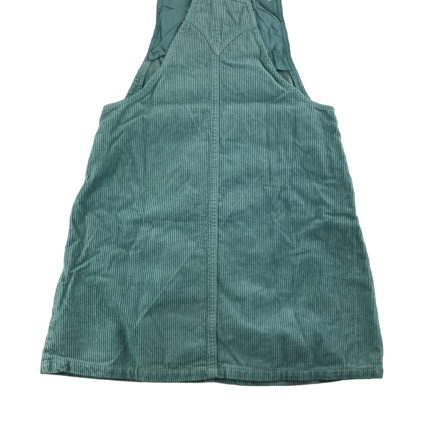 M&S Dungaree Dress Age 10 Light Turquoise Blue Corduroy Cotton