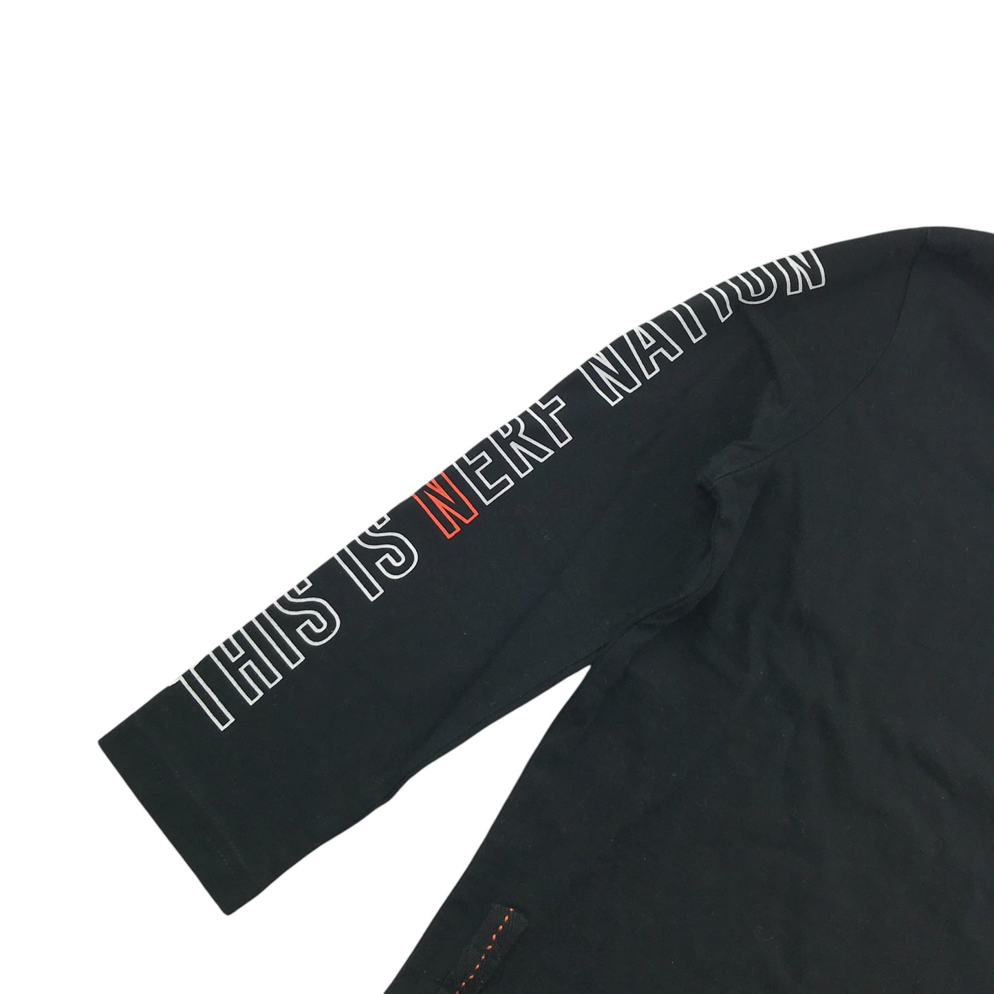 F&F t-shirt 7-8 years black Nerf long sleeve graphic print cotton