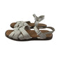 Next sandal shoe size 2 white straps and brown sole