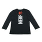 F&F t-shirt 7-8 years black Nerf long sleeve graphic print cotton