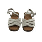 Next sandal shoe size 2 white straps and brown sole