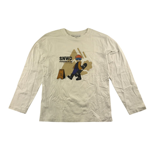 Zara t-shirt 11-12 years white snowboarding graphic print cotton