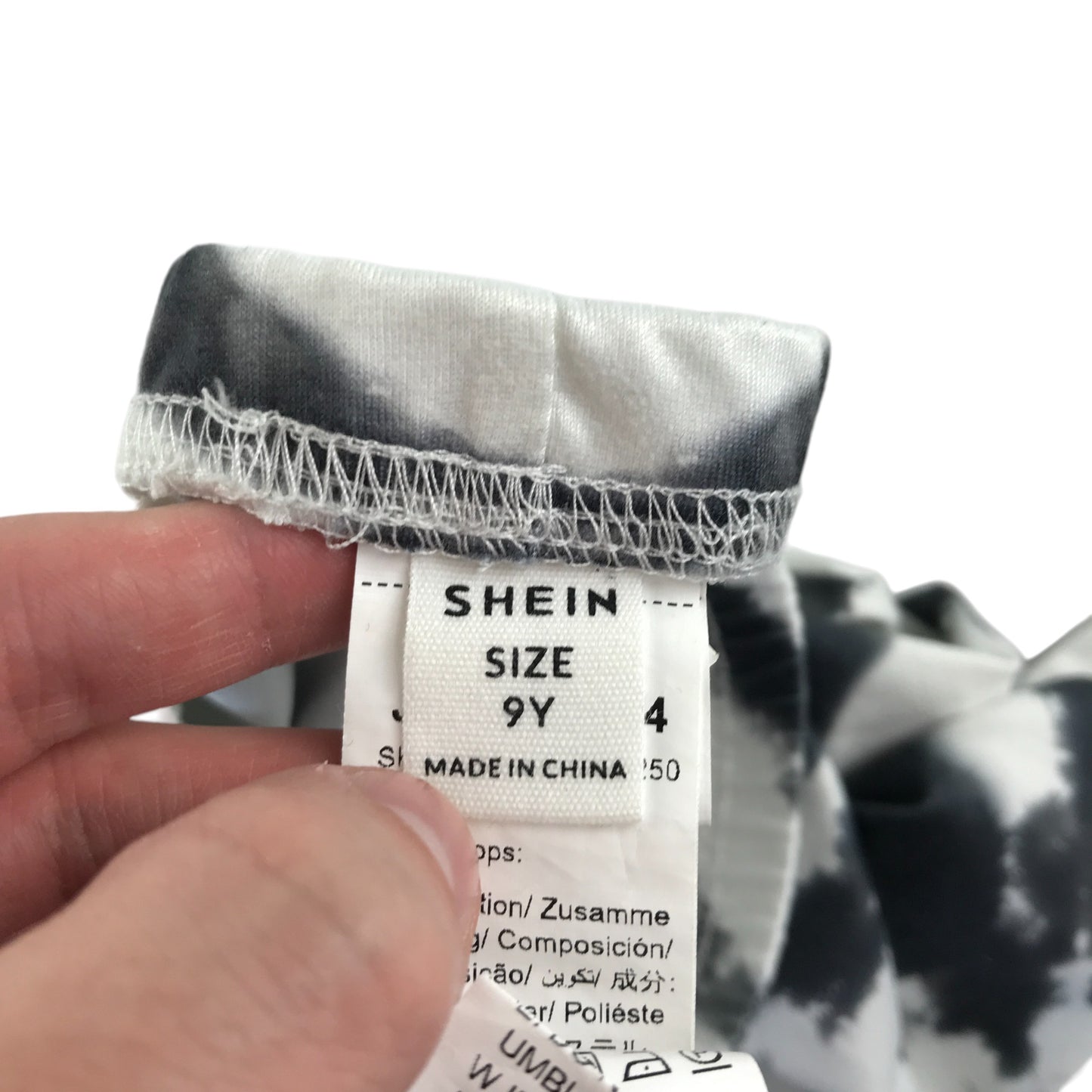 Shein leggings 8-9 years black and white graphic print cropped