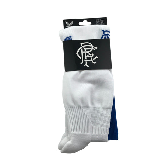 Castore Rangers FC Football Socks - White with Blue Top