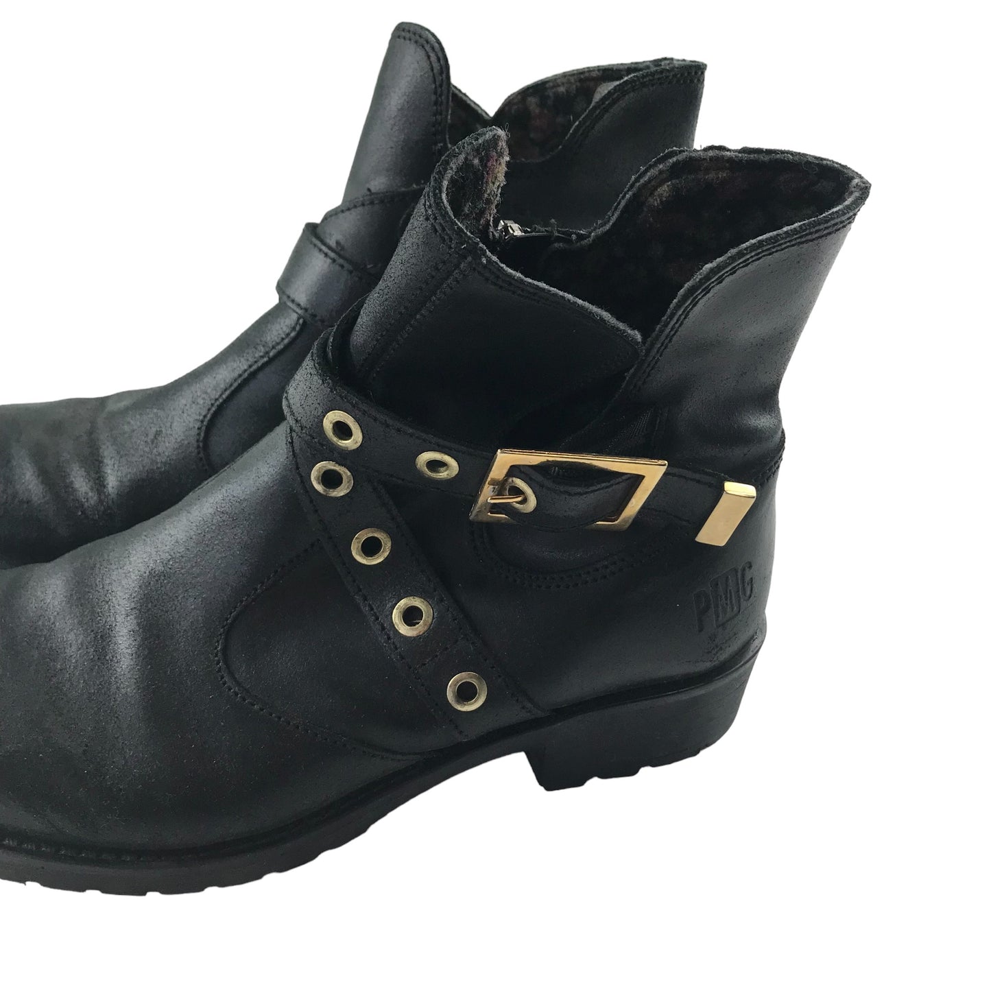 Primigi boots shoe size 5 black leather ankle boots with buckle details