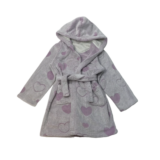 Nutmeg Love heart Print Dressing Gown Age 8