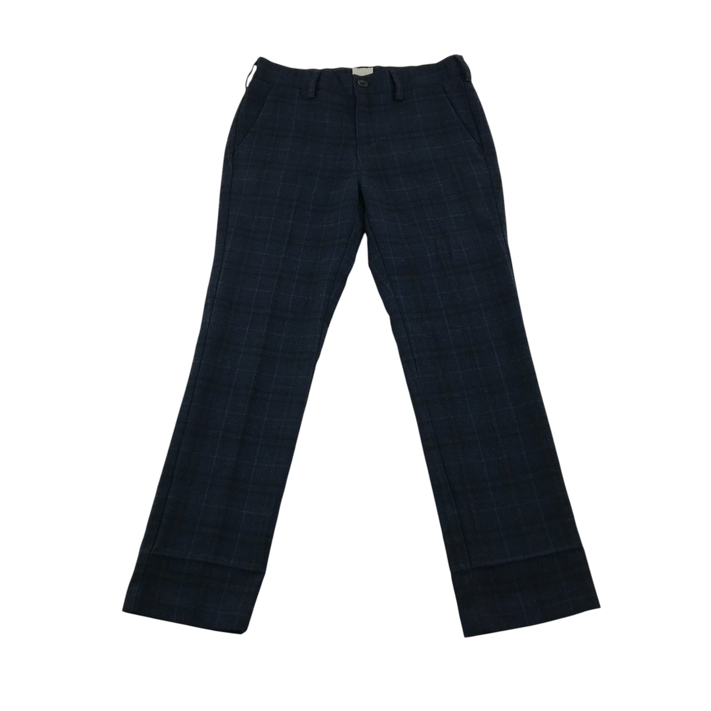 John Lewis trouser 6-7 years navy checked tartan adjustable waist