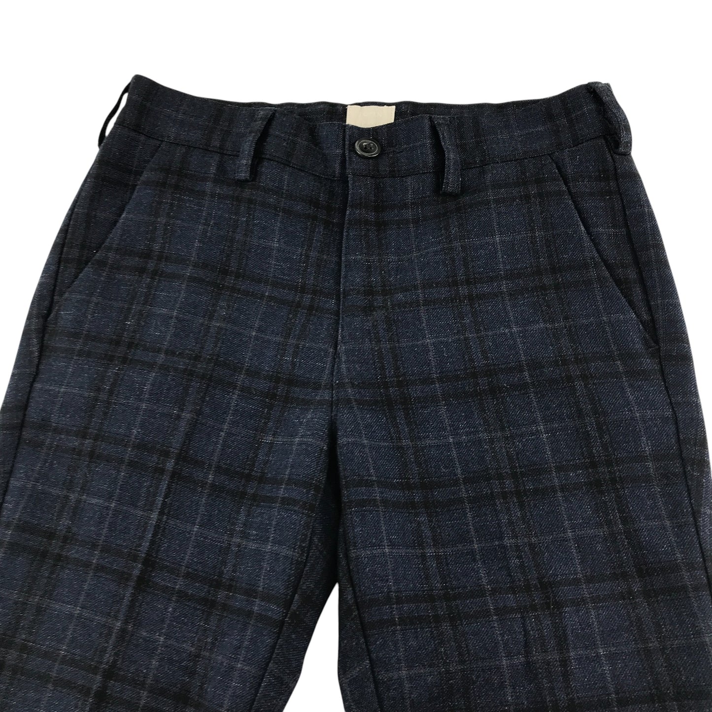 John Lewis trouser 6-7 years navy checked tartan adjustable waist
