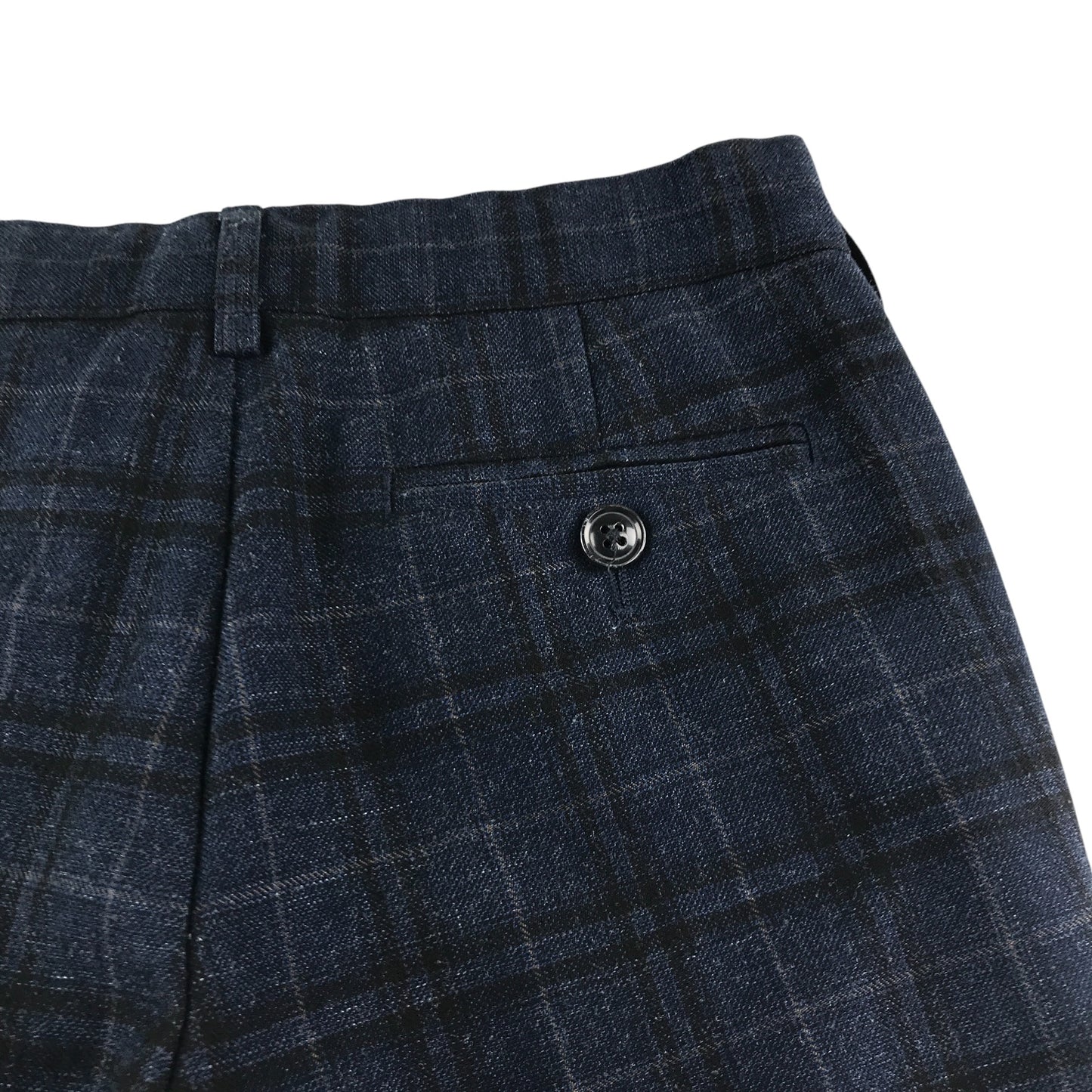 John Lewis trouser 6-7 years navy checked tartan adjustable waist