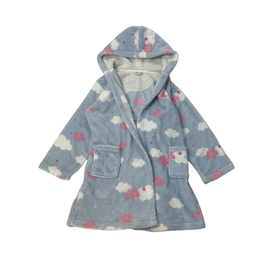 Nutmeg Light Blue Clouds Dressing Gown Age 9