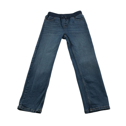 Lands End trouser 7-8 years blue elasticated waist pull-on