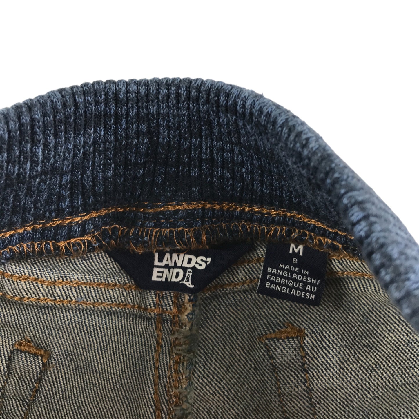 Lands End trouser 7-8 years blue elasticated waist pull-on