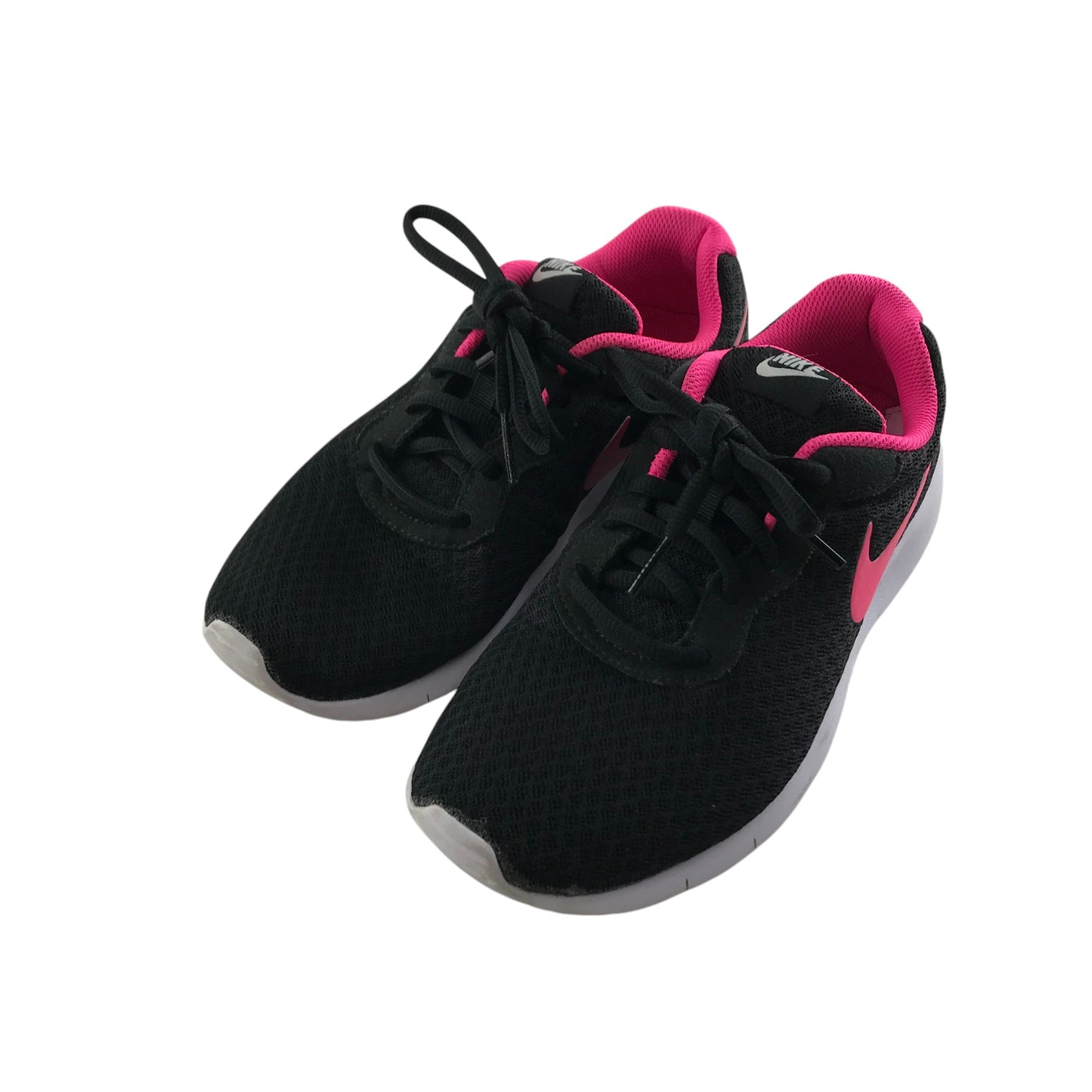 Nike Trainers Shoe Size 4 Black with Pink Detailing