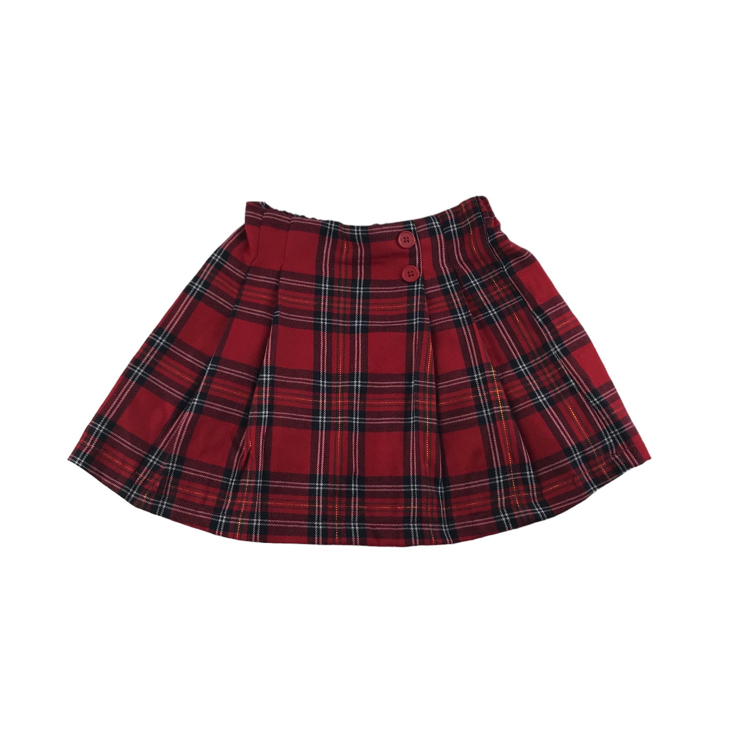 Primark Skirt Age 5 Red Checked Pattern Pleated