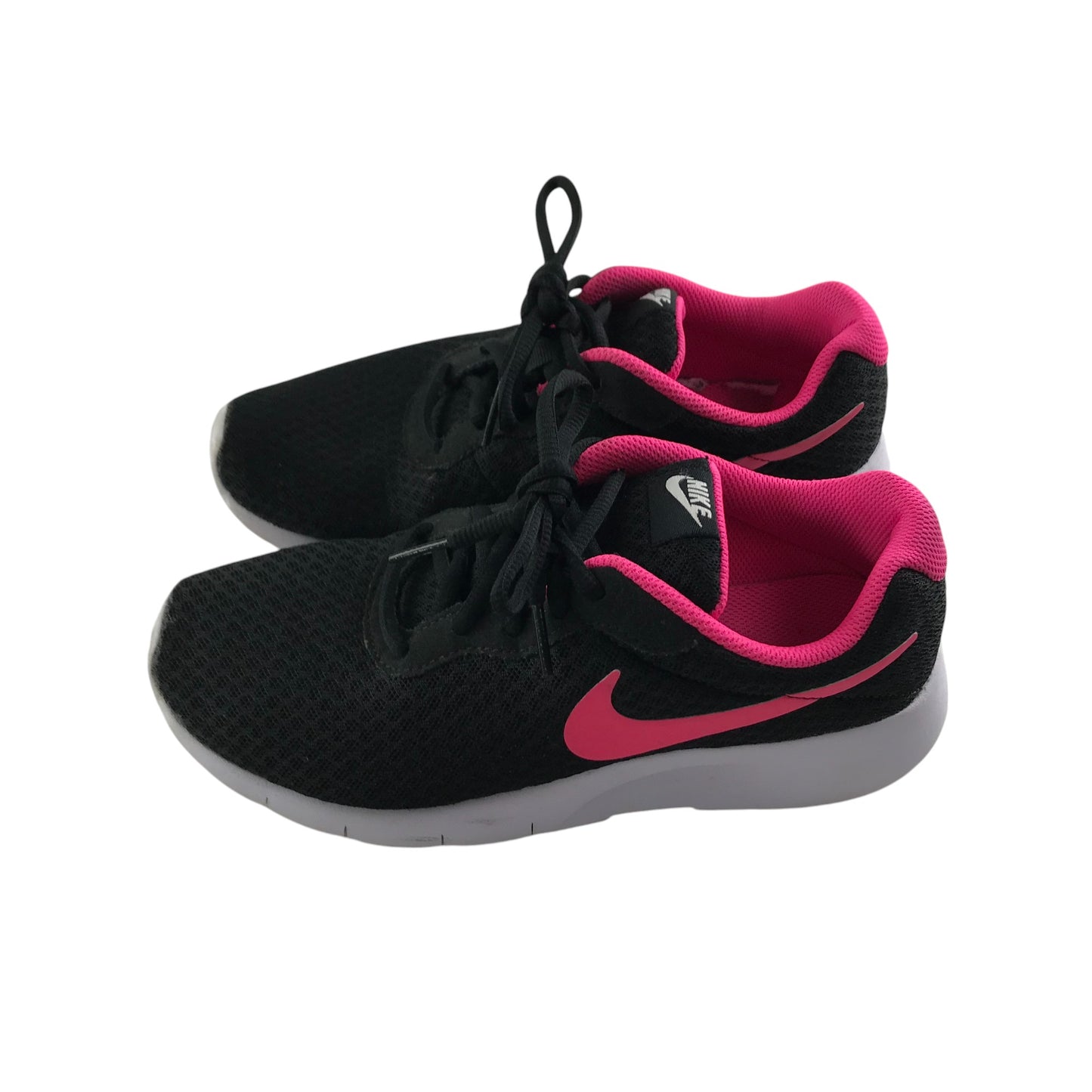 Nike Trainers Shoe Size 4 Black with Pink Detailing