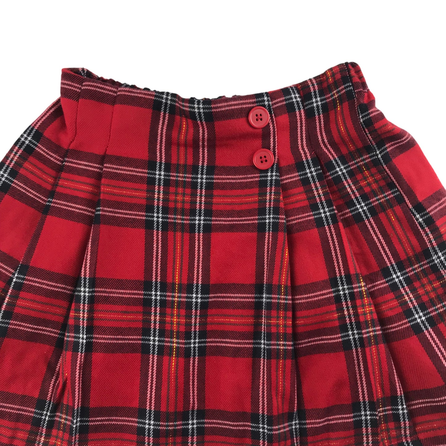 Primark Skirt Age 5 Red Checked Pattern Pleated