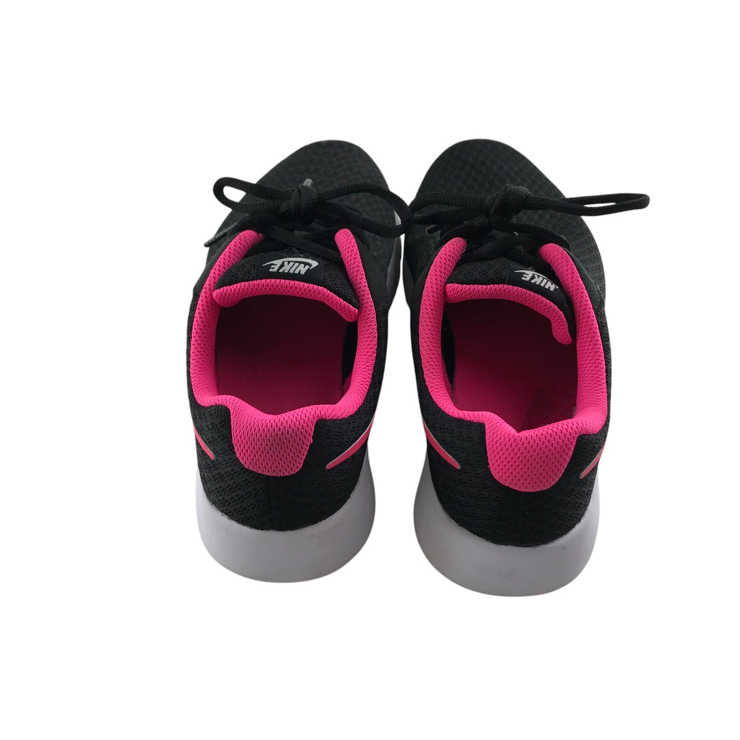 Nike Trainers Shoe Size 4 Black with Pink Detailing