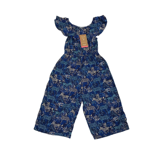 Monsoon Jumpsuit Age 5 Blue Graphic Zebra Print Pattern