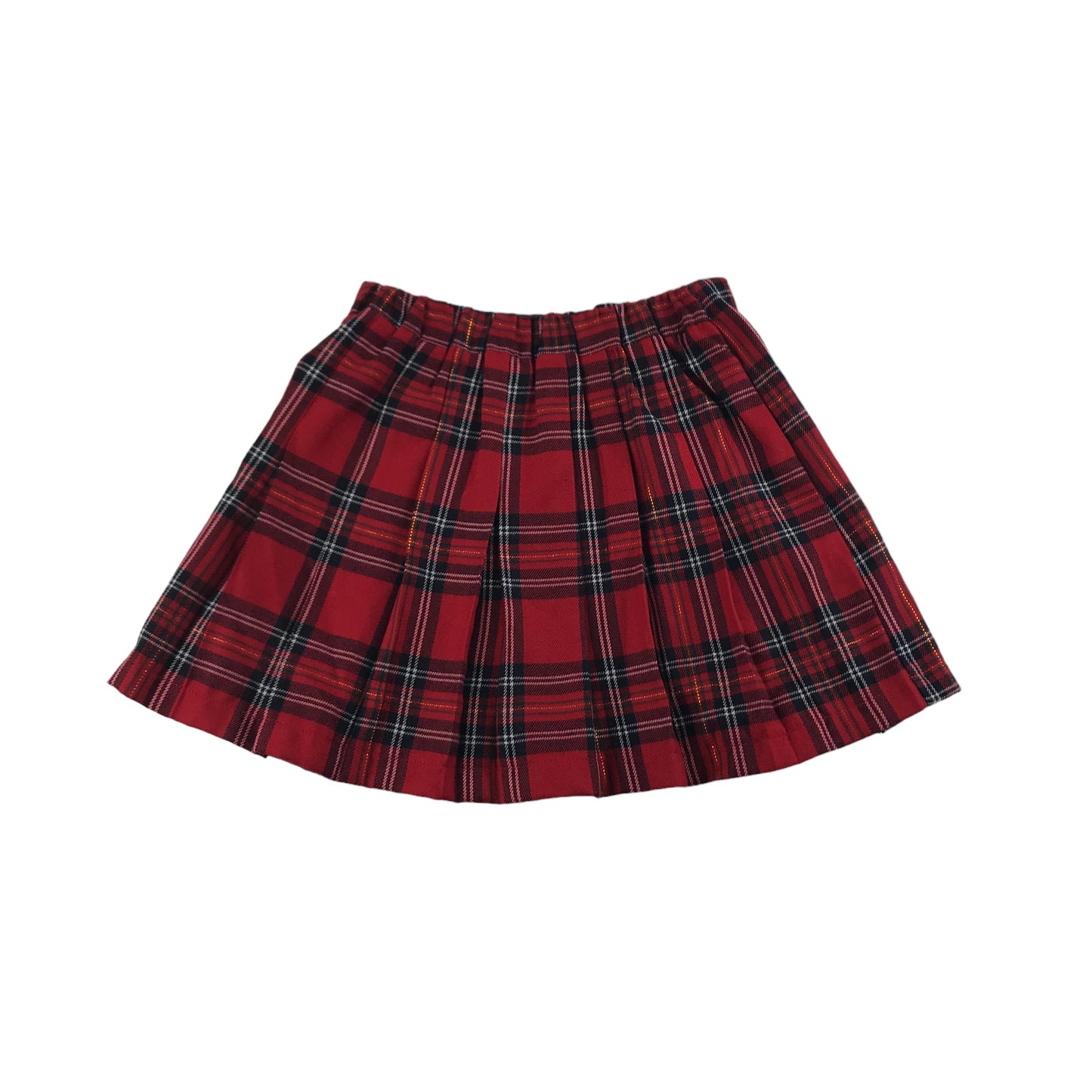 Primark Skirt Age 5 Red Checked Pattern Pleated