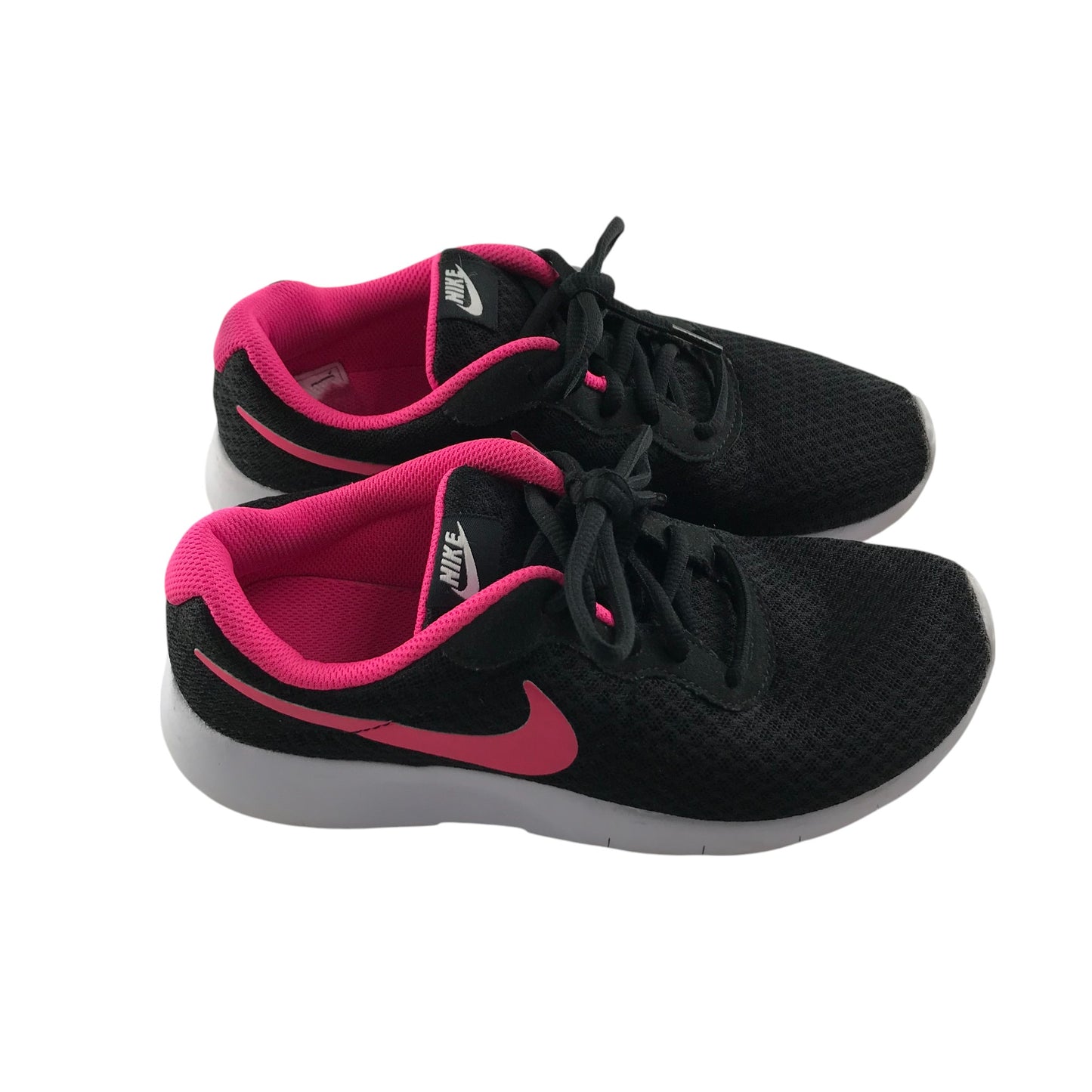 Nike Trainers Shoe Size 4 Black with Pink Detailing