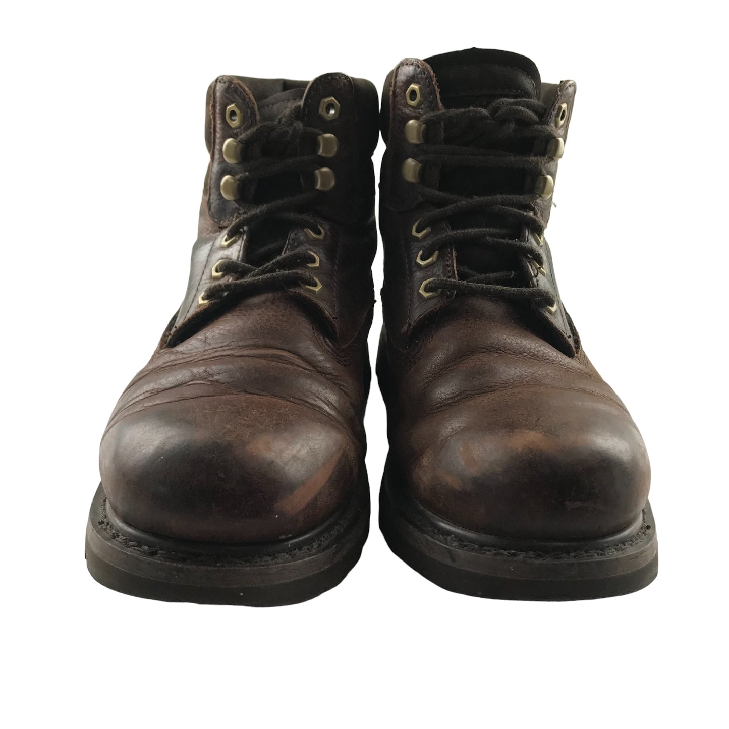 CAT boots shoe size 8 brown leather work boots with laces