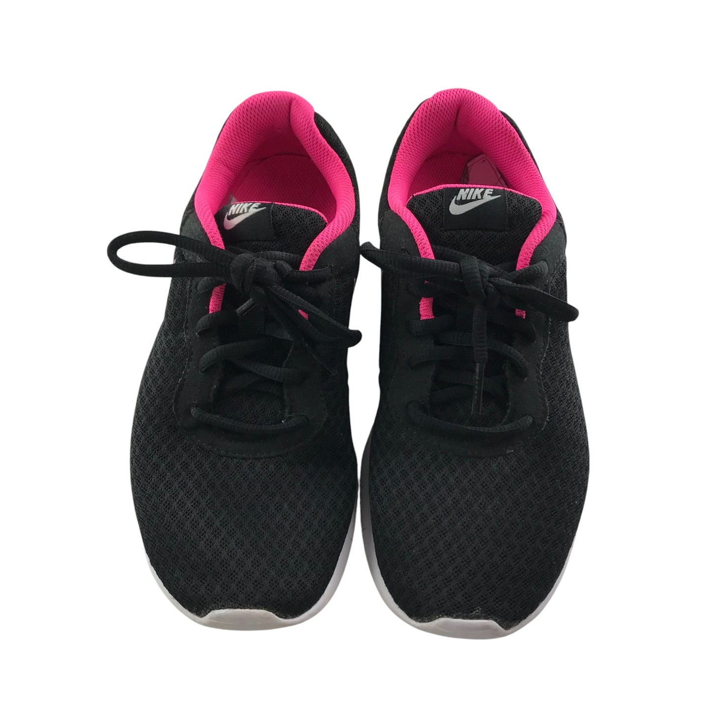 Nike Trainers Shoe Size 4 Black with Pink Detailing