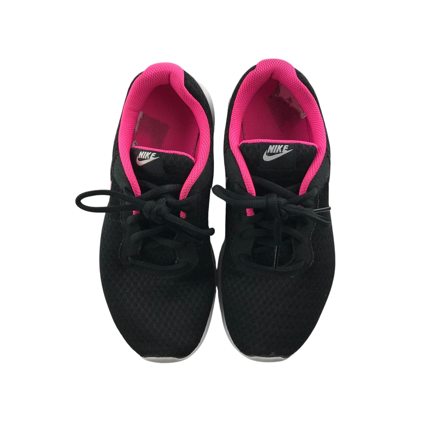 Nike Trainers Shoe Size 4 Black with Pink Detailing