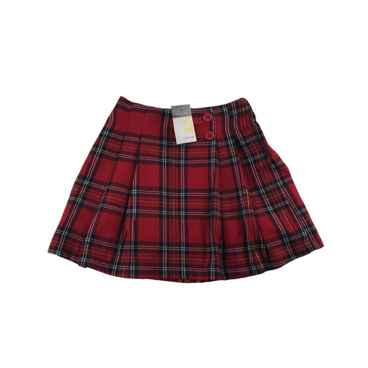 Primark Skirt Age 5 Red Checked Pattern Pleated