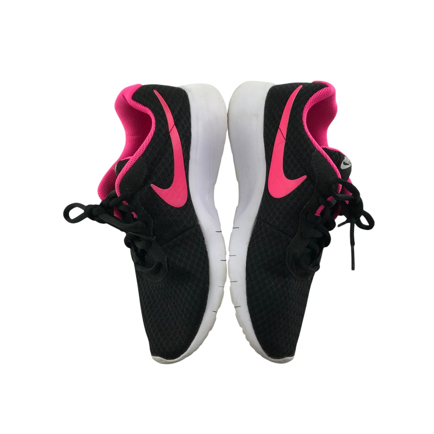 Nike Trainers Shoe Size 4 Black with Pink Detailing