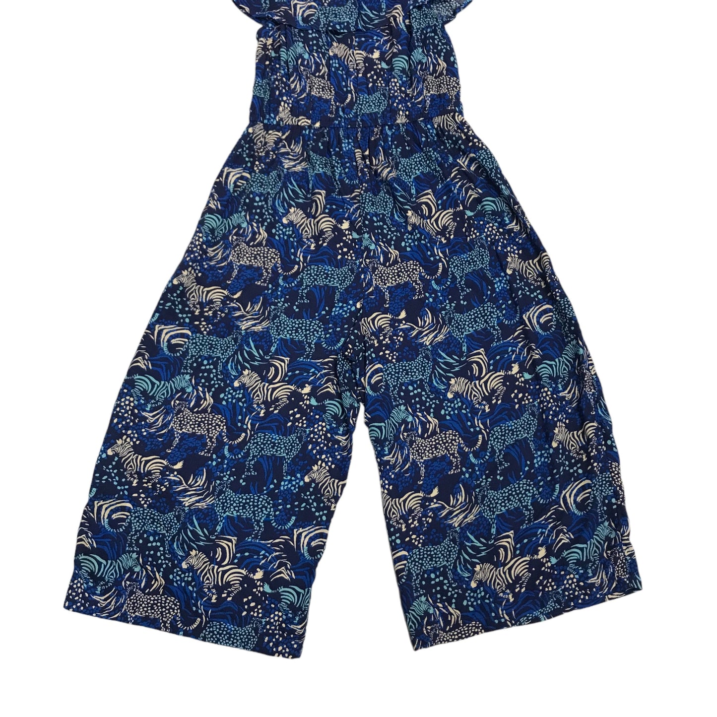 Monsoon Jumpsuit Age 5 Blue Graphic Zebra Print Pattern