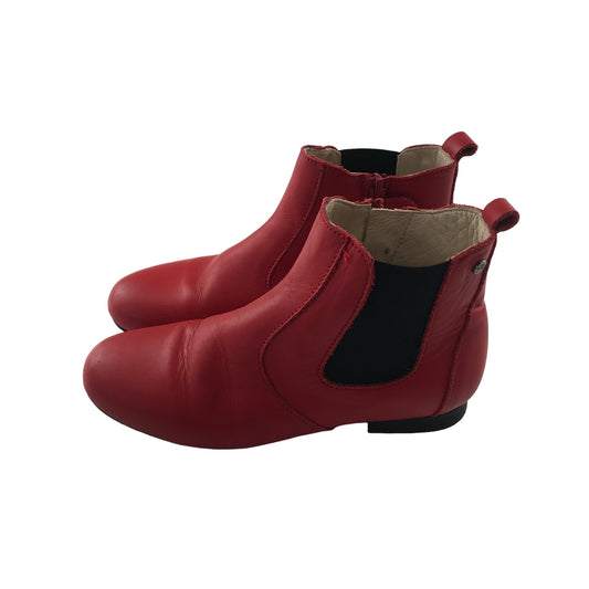 Manuela de Juan boots shoe size 1 red leather ankle boots with thin soles