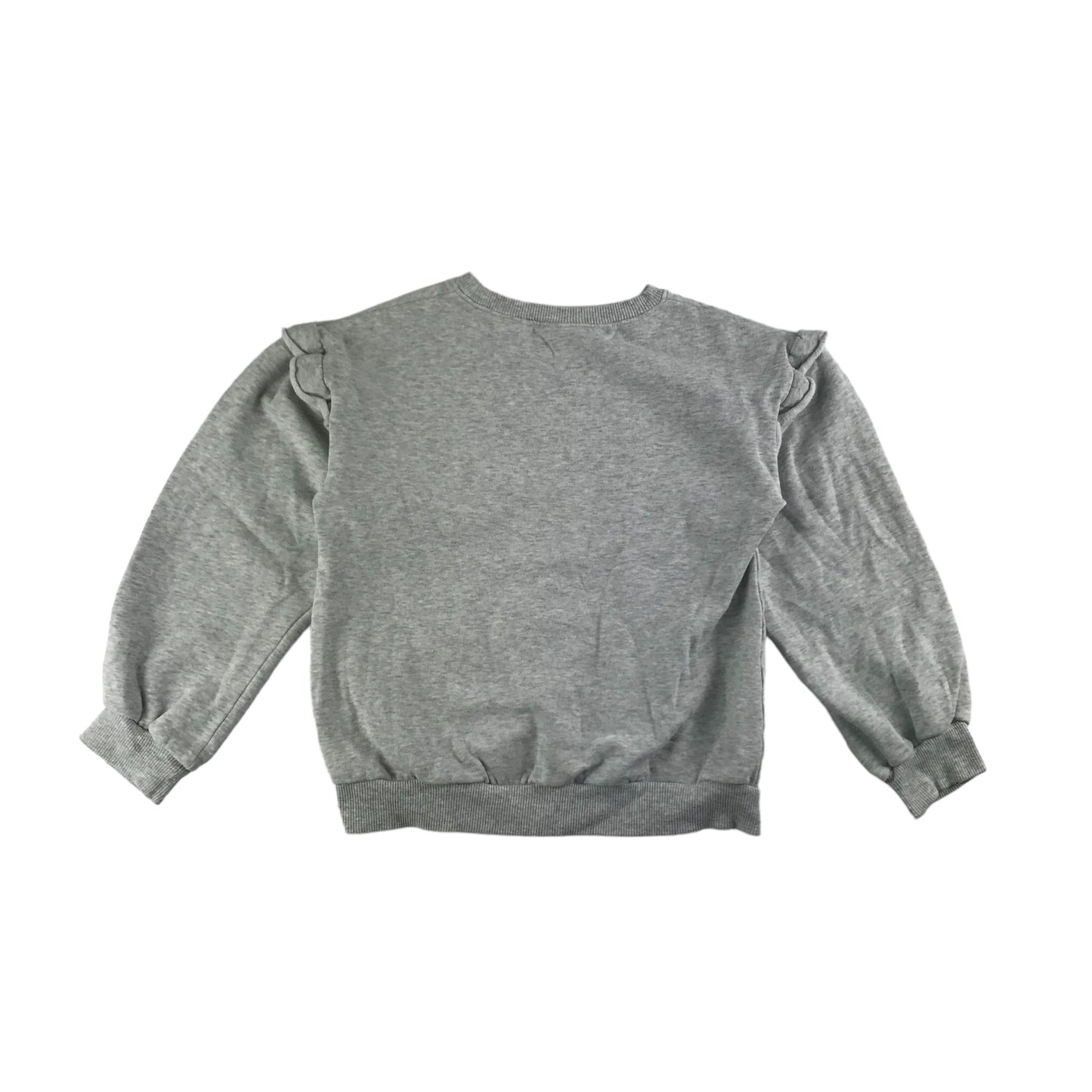 Next Sweater Age 10 Grey Floral Embroidery Jersey Pullover