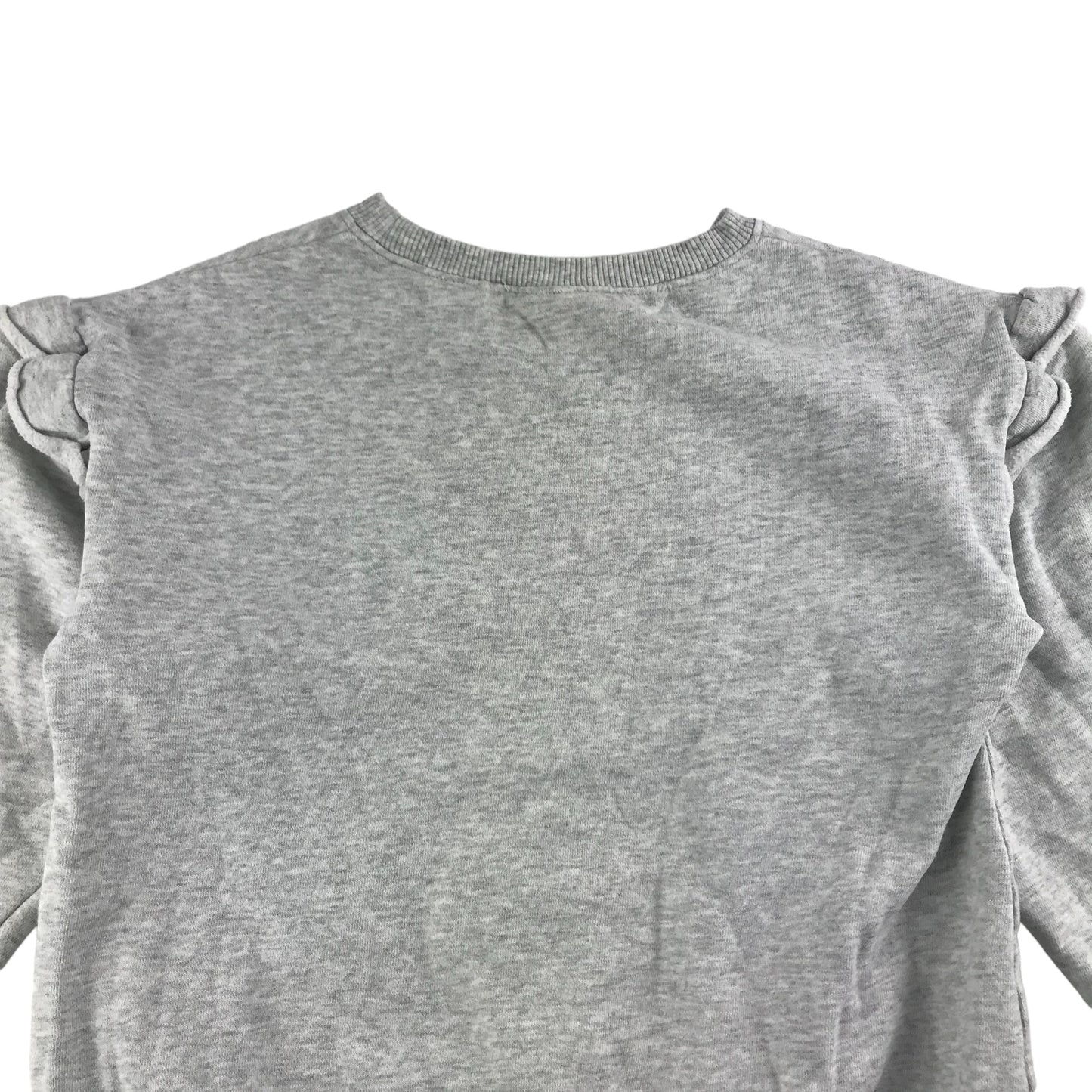 Next Sweater Age 10 Grey Floral Embroidery Jersey Pullover