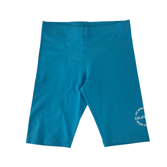 M&S leggings 11-12 years blue graphic text print cropped